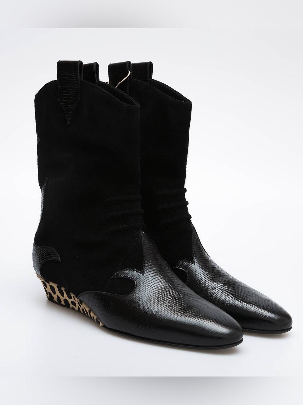 GIUSEPPE ZANOTTI HADLEY SUEDE LEATHER WESTERN WEDGE BOOTS NWT EUR 36.5 US 6.5